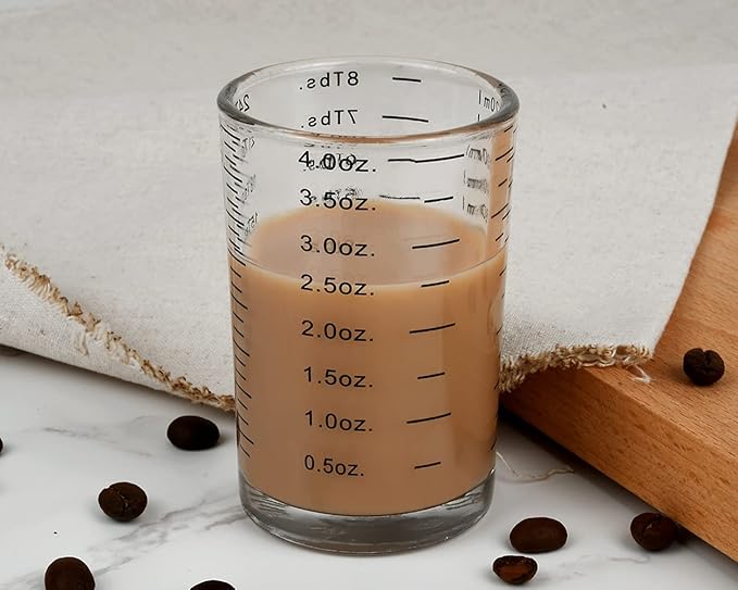DS. DISTINCTIVE STYLE Measuring Cup 2 Pieces Shot Glass Measuring Cup with 4 Kinds of Measuring Scale for Small Amount Liquid (Black, 120ml)