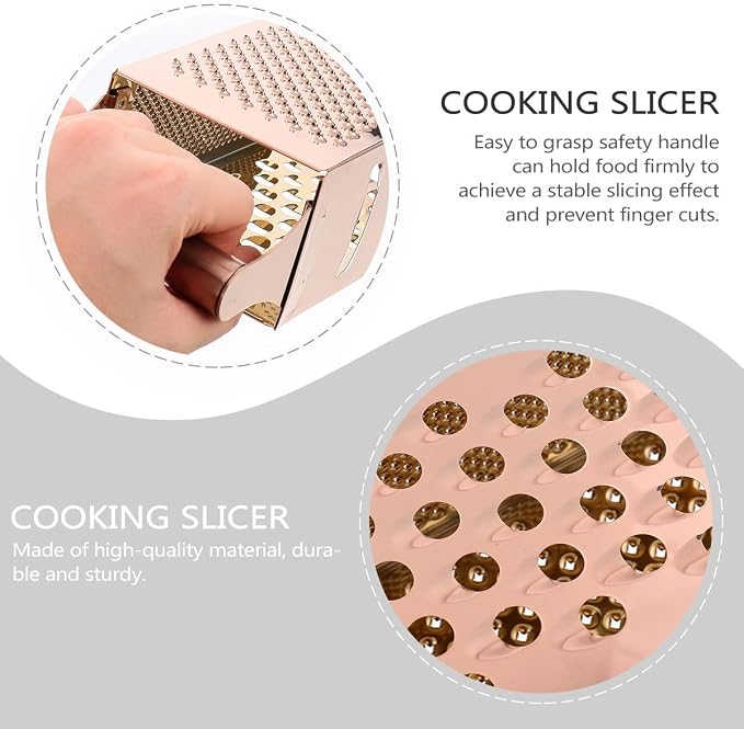 DOITOOL Vegetable Slicer 4-Sided Grater Kitchen Tool Professional Food Shredder with Safety Handle for Potatoes Carrots Cucumbers Easy Cooking 9.33X3.93X3.14In