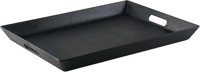 G.E.T. RST-1522-BK Non-Skid Ottoman / Coffee Table Serving Tray, 15" x 20", Black