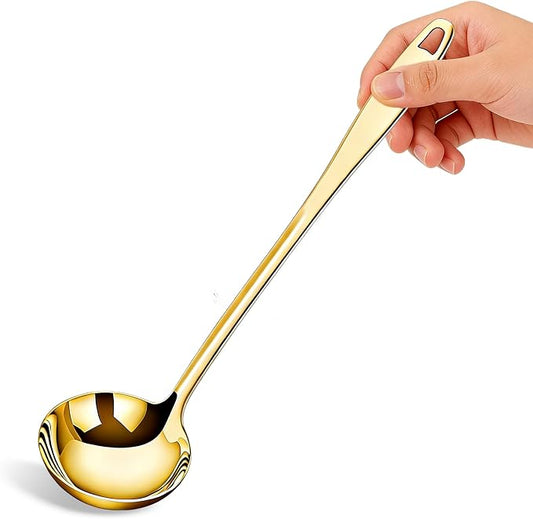 Gold Soup Ladle, 304 Stainless Steel Ladle, Golden Soup Ladle for Daily Home Cooking, Serving