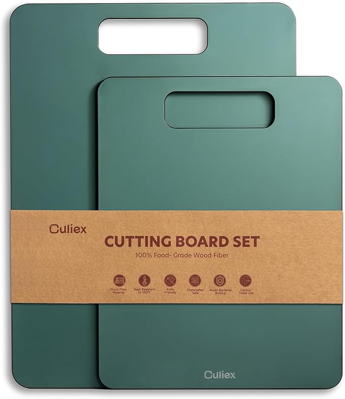 Wood Fiber Cutting Board Set of 2, Dishwasher Safe, Non-Toxic Cutting Board for Kitchen, BPA Free, Non-Slip, Non-Porous Composite Chopping Board for Meat Vegetable Fruit