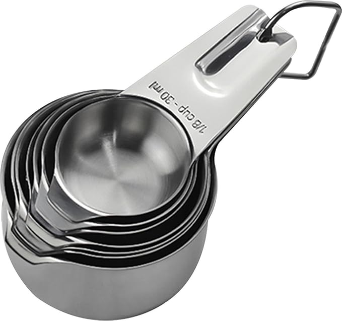 7 Piece Professional Grade Stainless Steel Measuring Cups Set By i Kito