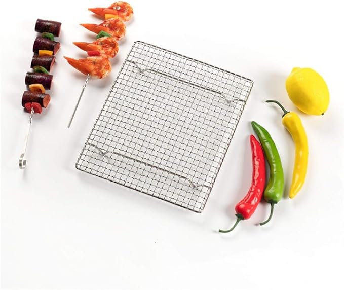304 Stainless Steel Cooling Rack Versatile Baking Rack Heat Resistant Rust Proof Sturdy Grate 10.6"*10.6"