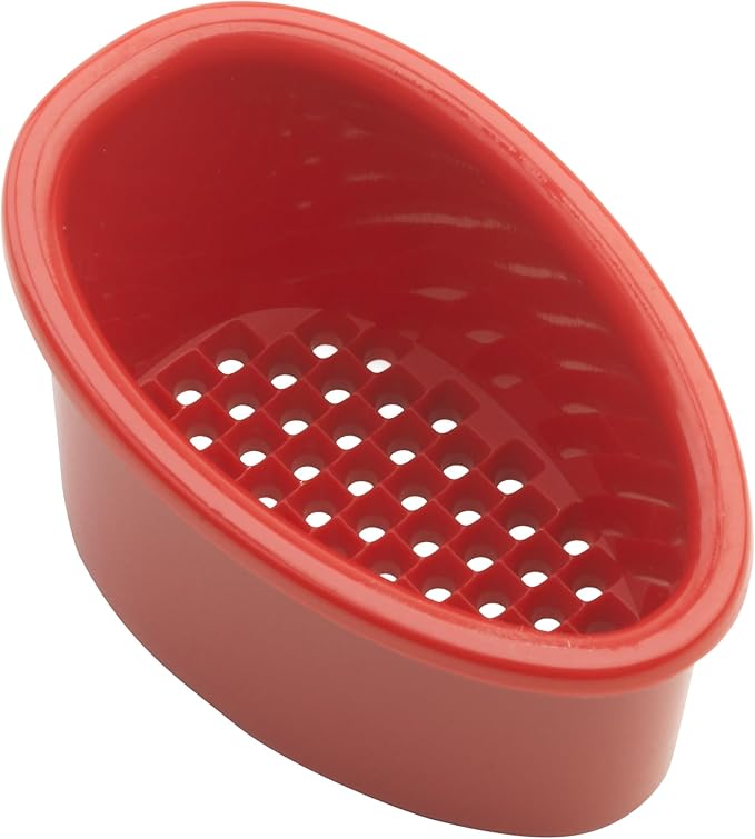 GoodCook Touch Dishwasher Safe Garlic Press with Stainless Steel Head, Black/Red
