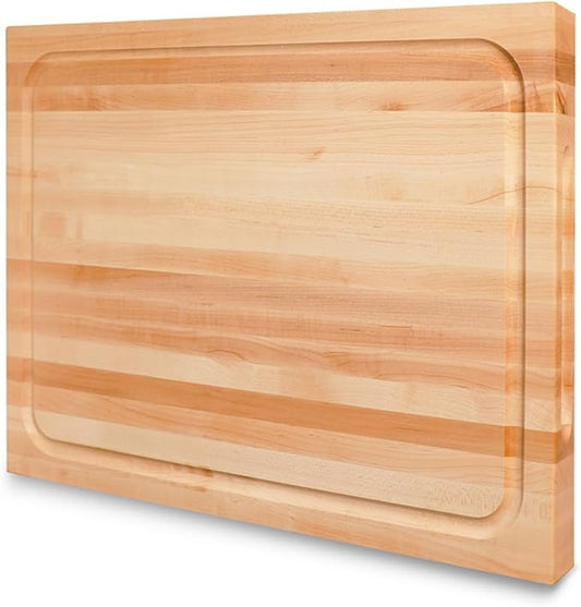 CONSDAN Hard Maple Wood Cutting Board for Kitchen, USA Grown Hardwood, 16 x 12, with Invisible Inner Handle, Prefinished with Food-Grade Oil, Suitable for Kitchen Edge Grain, 1-1/2" Thick