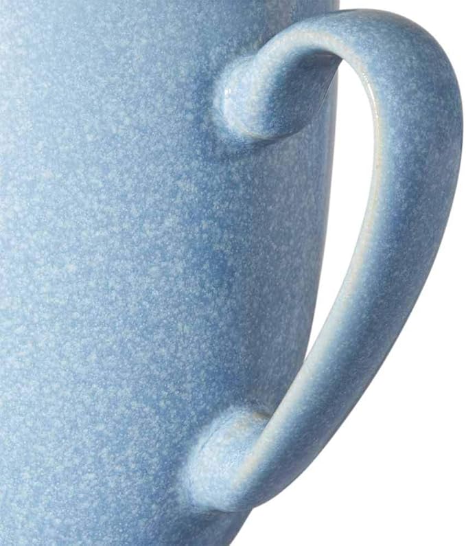 Denby - Elements Blue Coffee Mug Set of 4-330ml Stoneware Ceramic Tea Mug Set For Home & Office - Dishwasher Safe, Microwave Safe - Blue, White - Chip Resistant