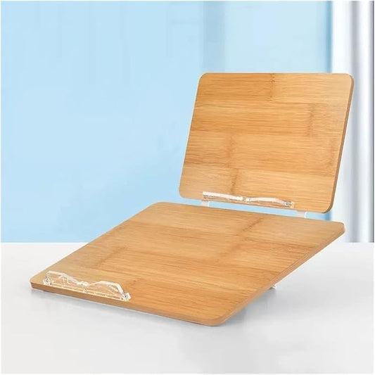 Book Stand Book Holder Tray Double-Layer Reading Frame Desktop Painting and Writing Support Frame Adjustable Writing Board Wooden Book Holder Cookbook Stand for Kitchen