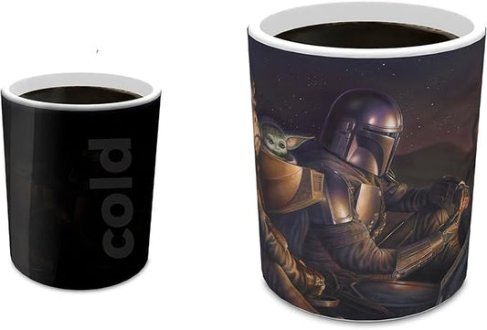 Morphing Mugs Star Wars – The Mandalorian – Uneasy Alliance – One 11 oz Color Changing Ceramic Mug – Image Revealed When HOT Liquid Is Added! MMUG1446