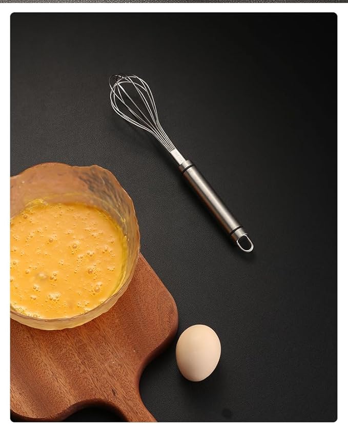 304 Stainless Steel Whisk Hand Whisk Is Suitable For Stirring And Whisking Stainless Steel Whisk For Blending, Whisking, Beating And Stirring Balloon Wire Whisk (Medium)