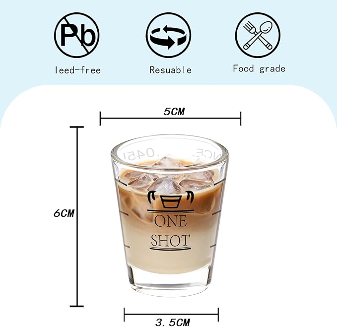 45ml Shot Glass Measuring Cup,Heavy Base Shot Glasses Set for Vodka, Whiskey, Tequila, Espressos, Milk,Juice (45ml black)