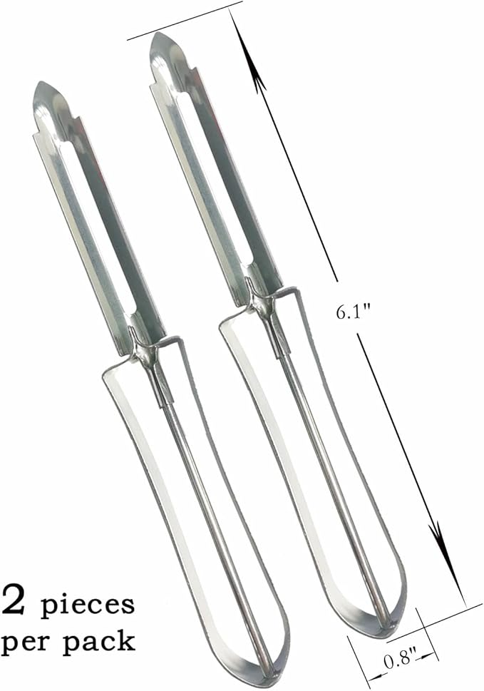 Stainless Steel Vegetable & Fruit Peeler Sharp Blade for Peeling (Potatoes, Apples, Carrots), Ergonomic Non-Slip Handle, Dishwasher Safe Kitchen Tool 2pcs