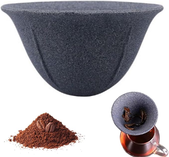 Ouliget Ceramic Stone Coffee Filter,Japanese Non-porous Coffee Dripper,Reusable Loose Tea Precision Strainer for Home Office Tea Coffee Making