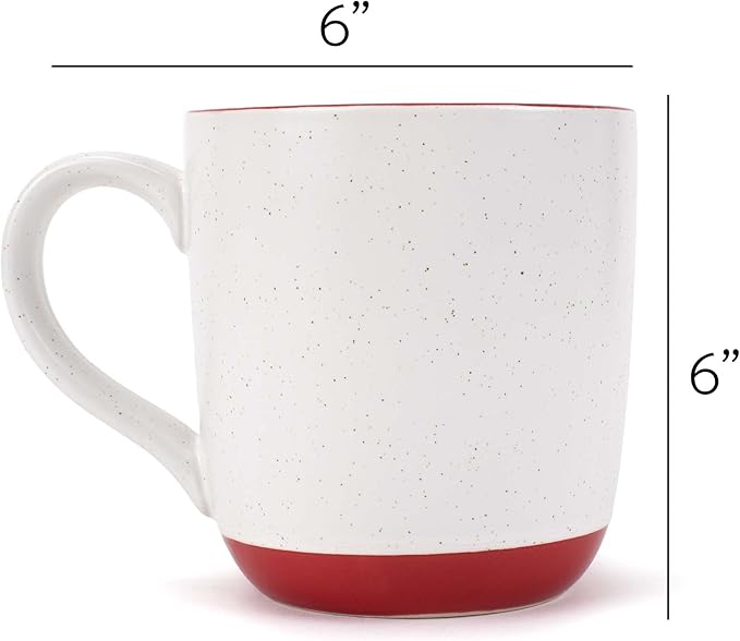 Elanze Designs Typewriter Speckled Warm Assorted 13 ounce Ceramic Coffee Mugs Set of 4