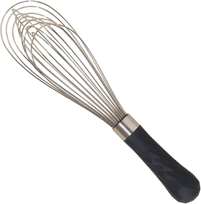 GIR: Get It Right 11" Stainless Steel Kitchen Whisk - 11.3" L x 2.8" W, Black - 12-Wire Design & Food-Grade Silicone Handle - Heat-Resistant to 425°F & Dishwasher-Friendly - Whisks for Cooking