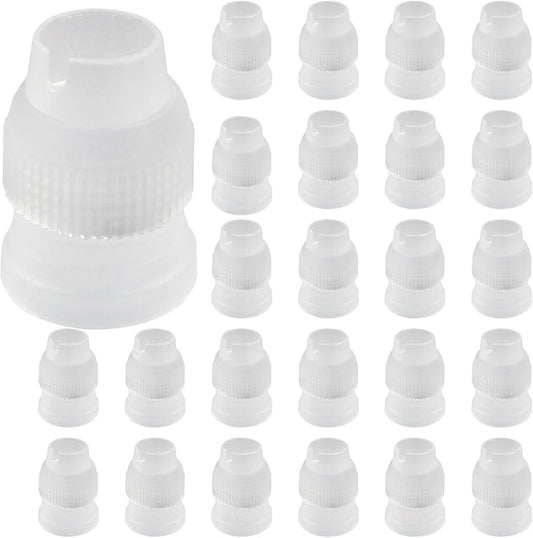 30 Pcs Clear Couplers for Piping Bags, Small Pastry Bag Coupler, Plastic Standard Couplers for Icing Nozzles (32 x 23mm/1.26 x 0.9 Inch)