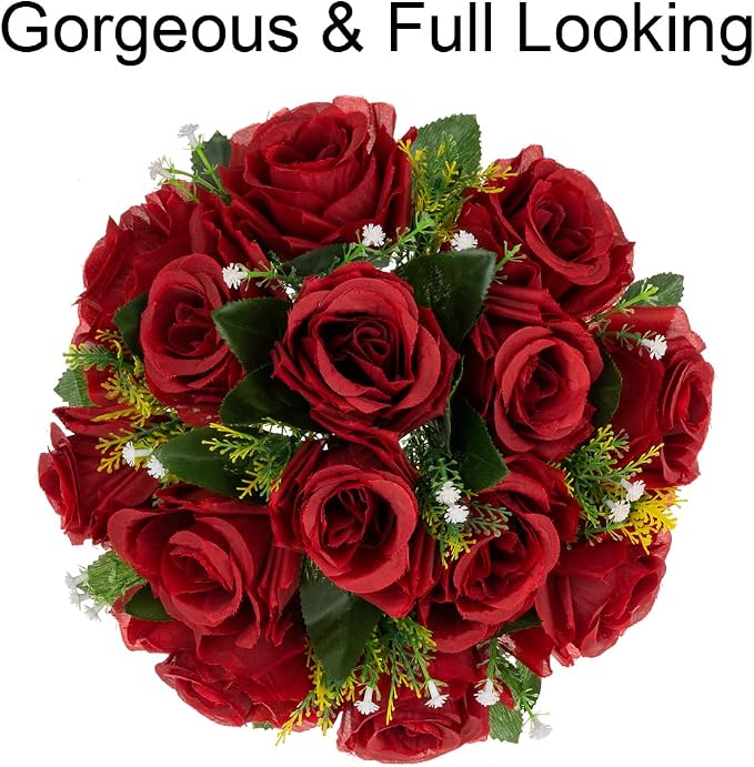 Flower Centerpieces for Wedding Tables: Wedding Table Decorations Crimson Flower Balls Centerpieces for Engagement Cerebration Party Center Pieces 2 Packs
