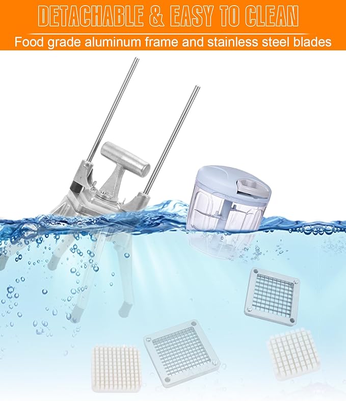 Commercial Vegetable Fruit Chopper 1/4″&3/8″ Blade Heavy Duty Professional Food Dicer Kattex French Fry Cutter Onion Slicer Stainless Steel for Tomato Peppers Potato