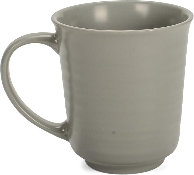 Elanze Designs Grey Matte Glaze Finish 17 ounce Stoneware Coffee Cup Mugs Set of 4