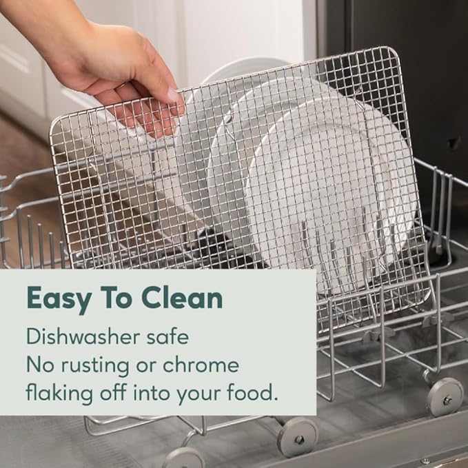 Ultra Cuisine Heavy Duty 100% Stainless Steel Cooling Rack for Cooking and Baking - Baking Rack & Wire Cooling Rack - Fits Half Sheet and Quarter Sheet Pans - 11.5''x16.5'' and 8.5''x12''