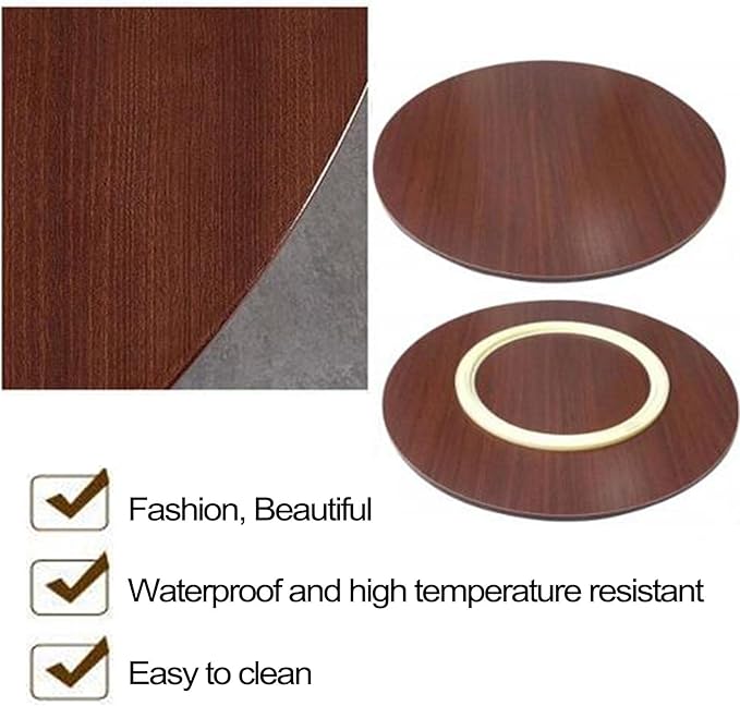 LIGUOYI Round Wood Lazy Susan Turntable Diameter 70cm 80cm 90cm, Thickness 1.6cm, Handmade Wooden Turntable, Smooth Edge, Waterproof, Wood Serving Tray for Kitchen Pantry Countertop Table