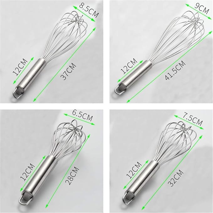Whisk, Stainless Steel Bold Steel Wire Balloon Stir Bar Stir Egg Batter Handheld (Size : 28×6cm)