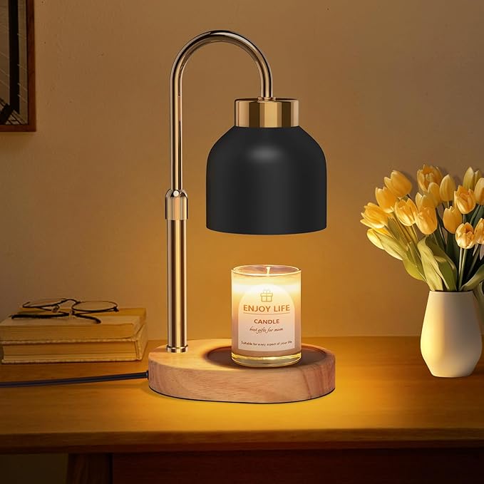seenlast Candle Warmer Lamp with Dimmer Adjustable Height, 2/4/8H Timer,Vintage Home Decor for Scented Jar