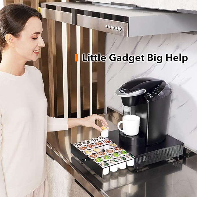 Goldlion K Cup Holder Coffee Pod Organizer K Cup Organization Storage Drawer Maker Stand Tray Counter Rack Countertop Dolce Gusto Capsules Compatible with Keurig Accessories Holds 36 Pods