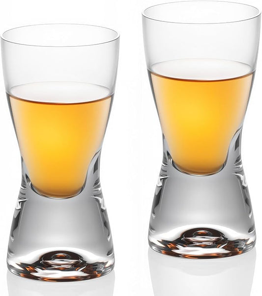 KAMMAK Shot Glasses Set of 2, 70ml/2.3oz Clear Espresso Shot Glass with Heavy Base for Bar Restaurants Home, Small Whiskey Shot Glass for Vodka, Whiskey, Tequila, Spirits & Liquors