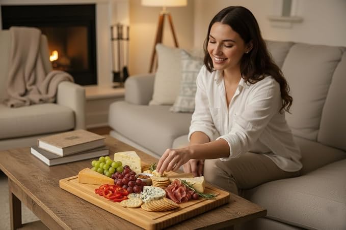3PCS Bamboo Cutting Board Set - Durable Wooden Cutting Boards with Deep Juice Grooves & Built-in Handles & Hanging Holes, Ideal for Chopping Meat, Vegetables, Dishwasher Safe