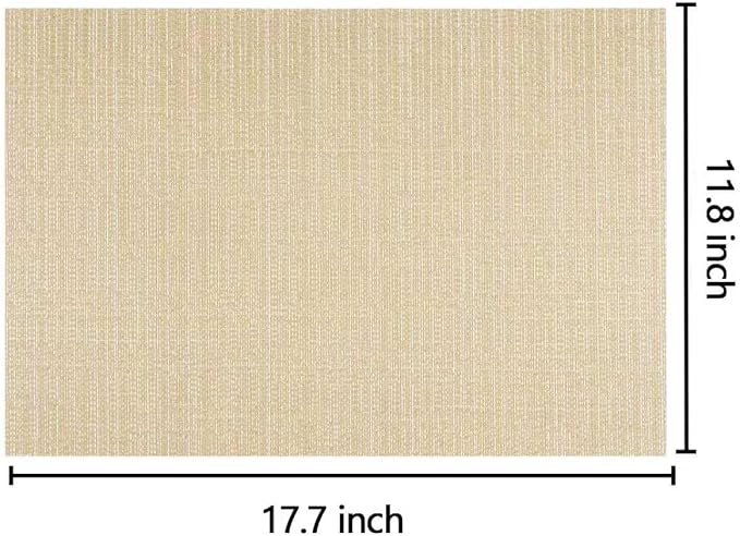 AHHFSMEI Placemats Set of 8 Washable Woven Vinyl Placemats for Dining Table Heat Resistant Non-Slip Stain Resistant Table Mats for Kitchen & Home Decor(Multi Brown,8)