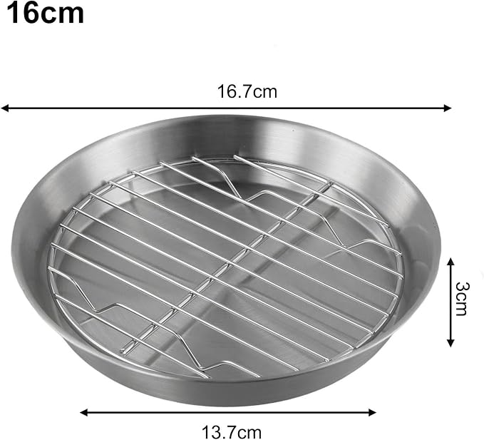 Round Cooling Rack,Stainless Steel Round Baking Pan With Cooling Rack For Effortless Cooking And Cleanup In The For Kitchen(16cm)