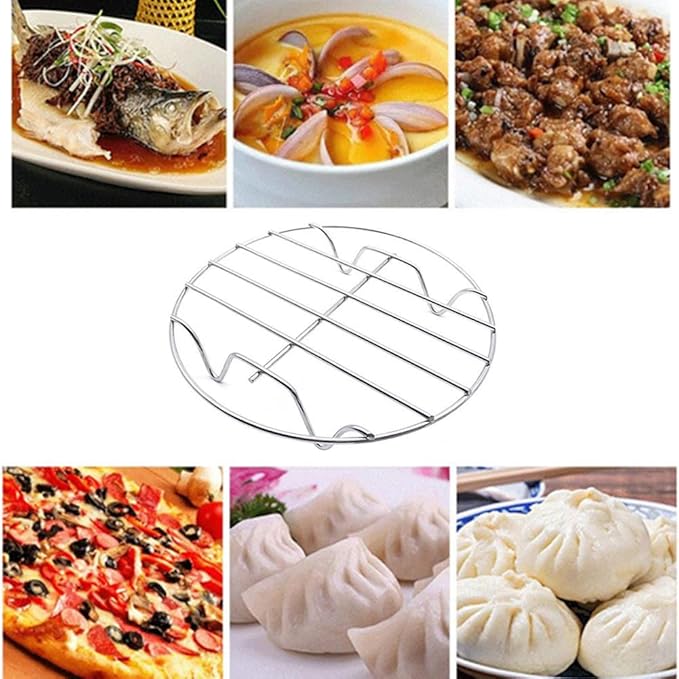3 Pack Round Cooling Steaming Cake Rack, Stainless Steel Circular Wire Baking Rack for Air Fryer, Stockpot, Pressure Cooker (6/7/8 Inch)