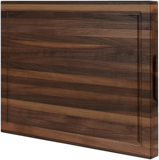 CONSDAN Walnut Cutting Board for Kitchen, USA Grown Hardwood, 16 x 12, with Invisible Inner Handle, Prefinished with Food-Grade Oil, Suitable for Kitchen Edge Grain, 1-1/2" Thick