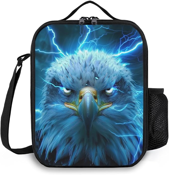 Insulated Lunch Bag, Reusable Portable Lunch Box With Shoulder Strap, Eagle Lunch Bag, Funny Cute Bento Lunchbox Cooler Thermal Meal Tote Kit