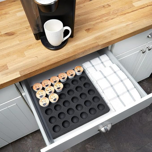 Jobar Coffee Pod Holder - Single Size Coffee Cup Organizer and Storage Pockets