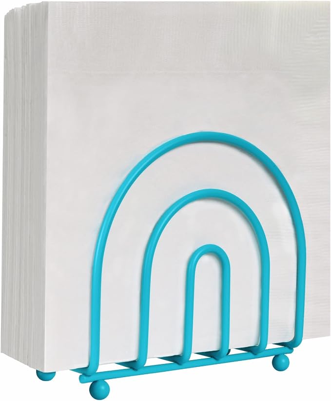 Blue Donuts Turquoise Arc Collection Napkin Holder – Napkin Holders for Tables, Modern Napkins Holder, Dining Table Napkin Holders for Kitchen,