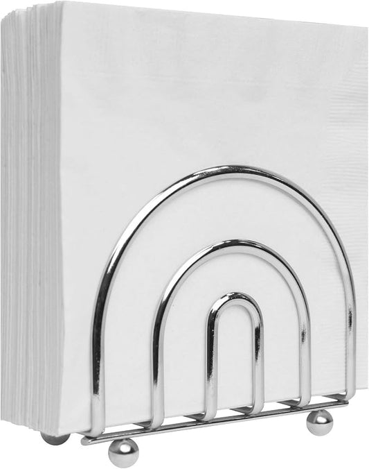 Blue Donuts Chrome Collection Napkin Holder - Classic Napkin Holders for Tables, Dining Table Napkin Holders for Kitchen, Kitchen Organization, Chrome