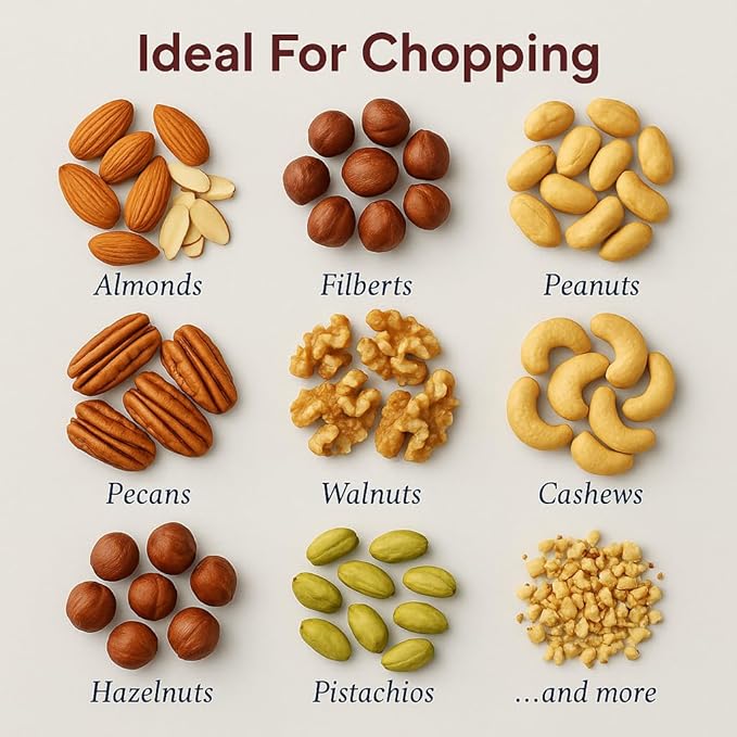 HIC Kitchen Manual Nut Chopper, Durable Nut Grinder For Baking, For Chopping Almonds, Pecans, Walnuts, 1.25-Cup Capacity