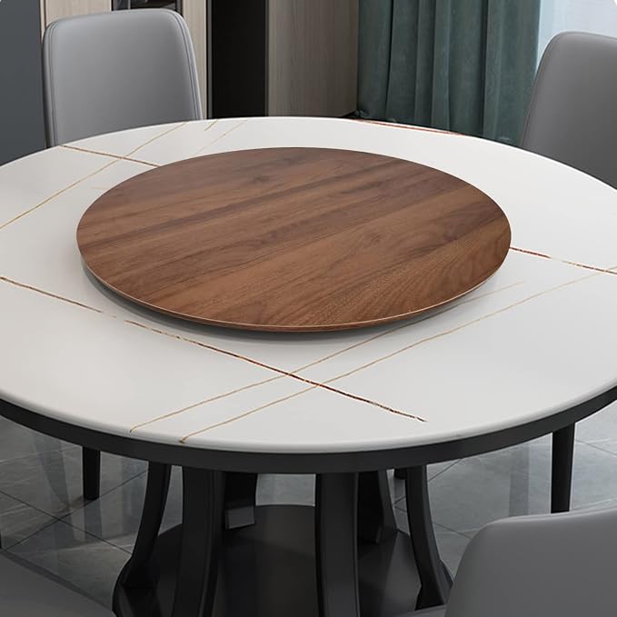 Round Rotating Serving Plate Dining Table Tray, 50-90cm Wooden Lazy Susan Serving Tray, Rotating Serving Board Wooden Turntable, Smooth Rotation, Easy To Share Food,Large Wooden Turntable Lazy