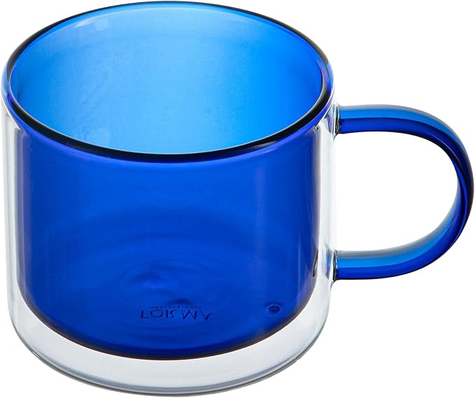 Restaurantware Coffee Cups 2 Pack of 11 oz Double Wall Glass Insulated Coffee Cup Borosilicate Mug Thermal Shock Resistant Handle Modern Design