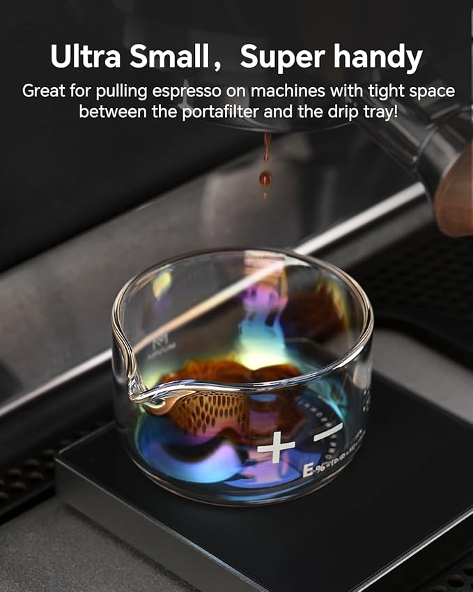Espresso Measuring Cup - Barista Glass Measuring Cup for Coffee Easy Pouring V-Shaped Spout Espresso Shot for Coffee Machine, Colorful 1 Pack
