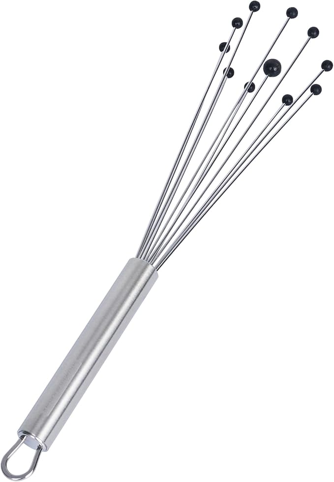 Restaurantware 10.5 in Stainless Steel Ball Whisk with Silicone Tips - 24 Pack - German Standard Sauce & Gravy Whisk, Non-Scratch, Dishwasher Safe - Non-Stick Silicone Ball Whisk for Baking