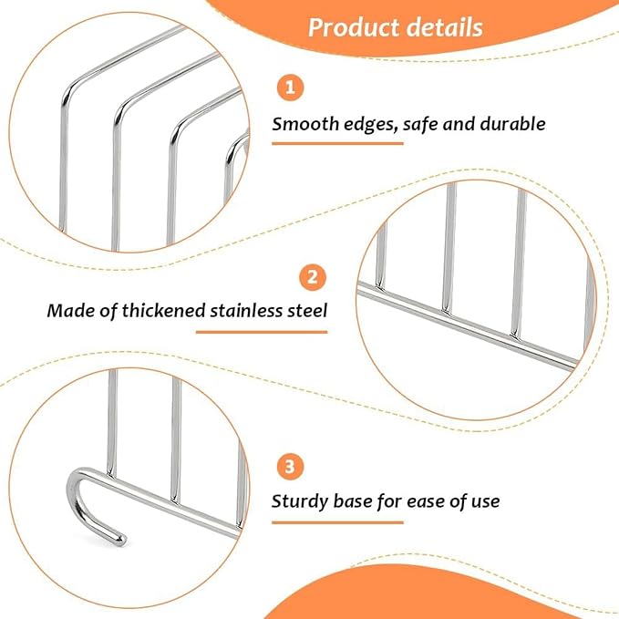 Bakery Toast Rack, 8 Slice Bread Holder Air Fryer Accessories Organizer, Stainless Steel Toast Rack, Baking Tools Accessories Cooling Racks, for Kitchen Dining Table