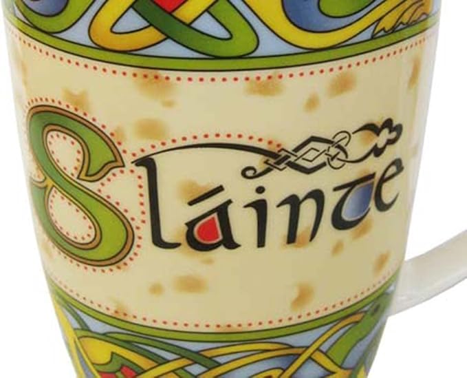 Irish Mug Slainte Set of 2 Ceramic Gift Box from the Irish Weave Collection Cups New Bone China Capacity 400ml/14fl oz