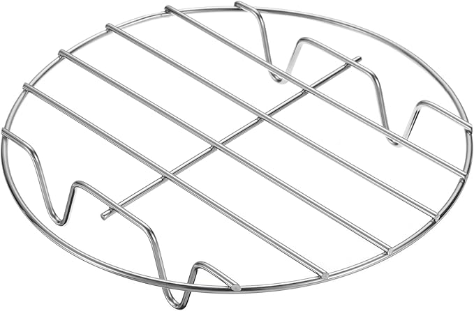 uxcell Round Cooking Rack 7.1" Dia Stainless Steel Wire Cooling Steamer Rack for Baking Canning Cooking Roasting Cooling Grilling Drying, Silver (1.2" Tall)
