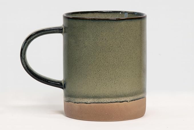 House Beautiful Versatile Modern Stoneware Mug Set – 17 oz, Set of 4 (Crafted Essence)