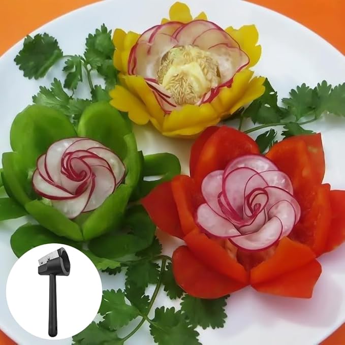 3 PACK Carrot Curler and Peeler Vegetables Curler Multifunctional Vegetable Fruit Slicer Kitchen Creative Cut Flower Tool for Carrots, Potatoes, Cucumber