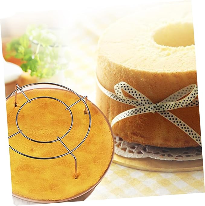 SHOWERORO Stainless Steel Round Cake Cooling Rack 5.00 Inch Diameter Baking Stand Holder Dishwasher Safe Air Circulation for Cakes Bread Pastries