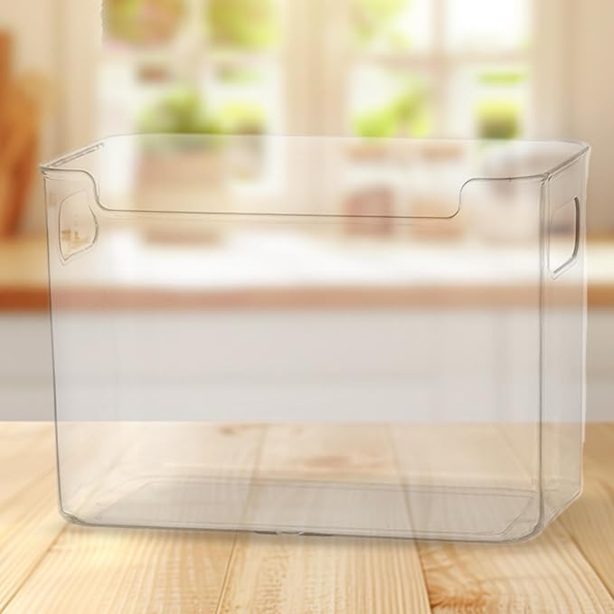 Organizers - Clear Stackable Containers & Boxes | Refrigerator Storage Bins - for Closet, Home, Desk, Bedroom, Office, Room, Kitchen & Sink