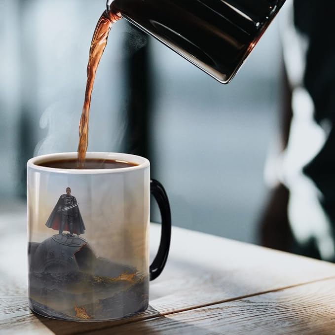 Morphing Mugs Star Wars – The Mandalorian – Undeterred - Thomas Kinkade Studios – One 11 oz Color Changing Ceramic Mug – Image Revealed When HOT Liquid Is Added! MMUG1444